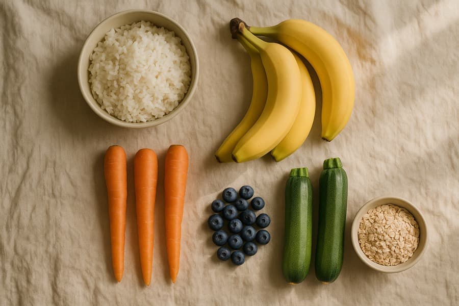 Arroz, banana, cenoura e mirtilos: alimentos baixos em FODMAPs